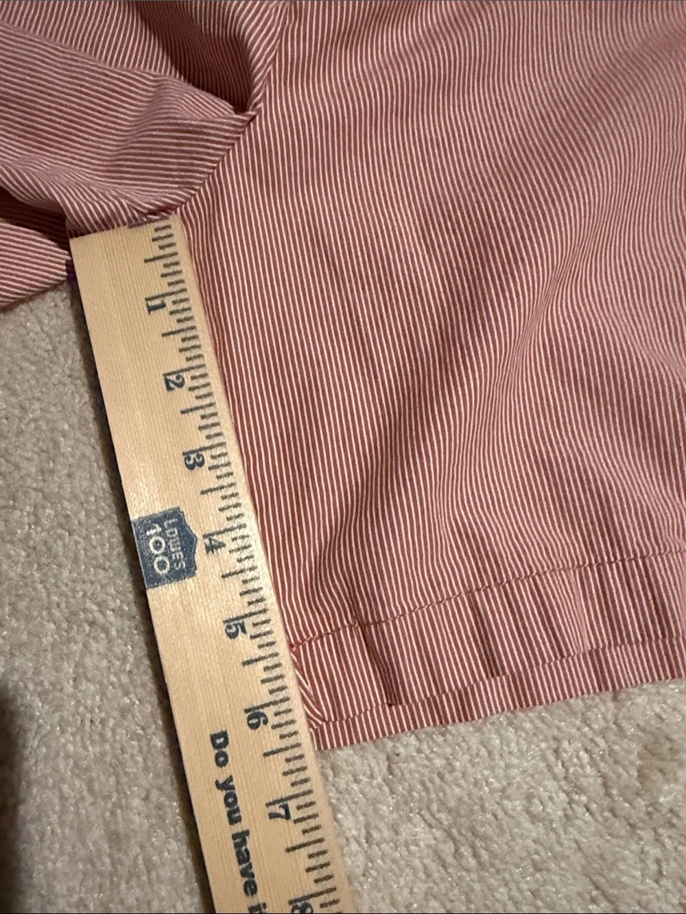 Banana Republic Men's Brick Red and White Striped Flat Front Aiden Shorts - Picture 5 of 7